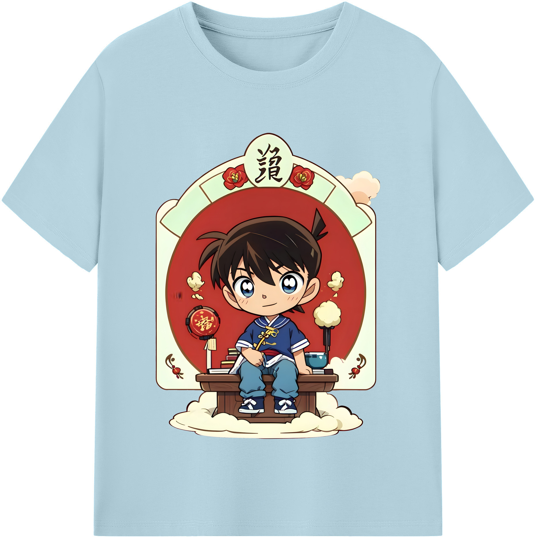 （画像用） 名探偵コナン 江戸川 コナン Detective Conan Conan Edogawa 綿100％半袖Tシャツ（フロントプリント）